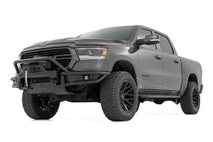 Ram 1500 Front Bumper - Rough Country - Tubular | Winch Mount - Satin Black - '19-'24